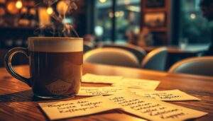 Beginne den Tag mit einem Kaffee und einem lustigen Kaffeespruch